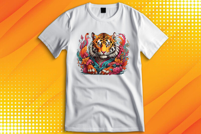 Tiger Wildlife Flora T-Shirt