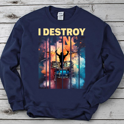 I Destroy Silence tshirt, Drummer shirt, Funny Sayings tee, Drummer Gift, Band shirt, Music gift, Musician tee, Percussion tshirt PNG File