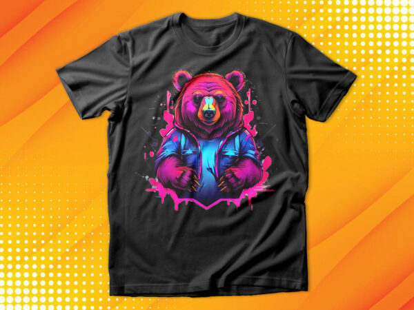 Neon bear t-shirt