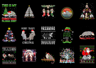 15 Opossum Christmas Shirt Designs Bundle For Commercial Use Part 3 AMZ, Opossum Christmas T-shirt, Opossum Christmas png file, Opossum Chri