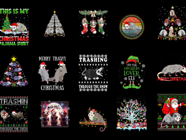 15 opossum christmas shirt designs bundle for commercial use part 3 amz, opossum christmas t-shirt, opossum christmas png file, opossum chri