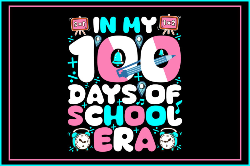 In my 100 days of school era SVG Design . In my 100 days of school era T-shirt Design . In my 100 days of school era Vector Design . In my
