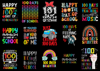 15 100 Days of School Shirt Designs Bundle For Commercial Use Part 10, 100 Days of School T-shirt, 100 Days of School png file, 100 Days of