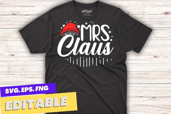 Mrs Claus Couples Matching Christmas Santa T-Shirt design vector, claus, christmas, santa, mr, mrs, couples, matching, shirt