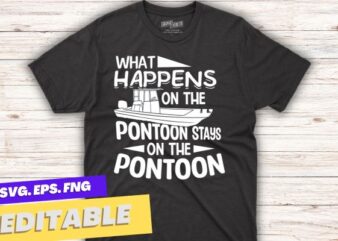What Happens on the Pontoon Stays on the Pontoon T-Shirt design vector, pontoon shirts, retro sunset, Vintage Motor Boating Enthusiast