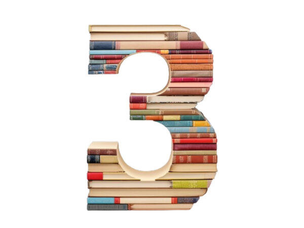Number – 3 made of books isolated T shirt vector artwork