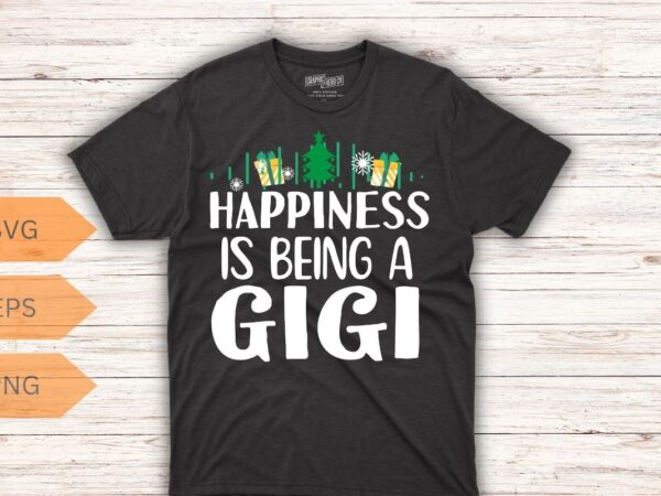 Happiness is being a gigi christmas tree grandma t-shirt design vector, happiness is being a gigi, christmas tree, grandma, for grandson
