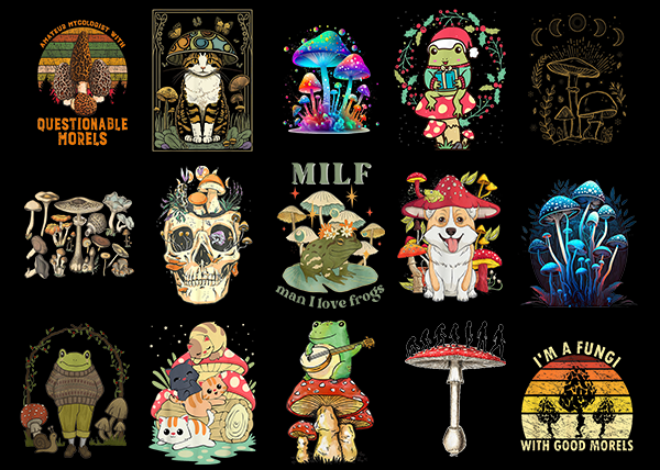 15 mushroom shirt designs bundle for commercial use part 3, mushroom t-shirt, mushroom png file, mushroom digital file, mushroom gift, mushr