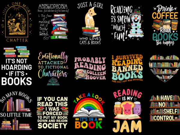 15 reading shirt designs bundle for commercial use part 3, reading t-shirt, reading png file, reading digital file, reading gift, reading do