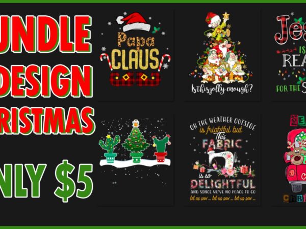 Bundle christmas santa claus jesus cactus gnomies 6 design png