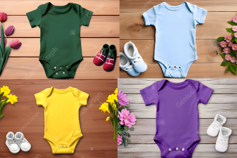 Baby Onesie Bodysuit Mockup Bundle