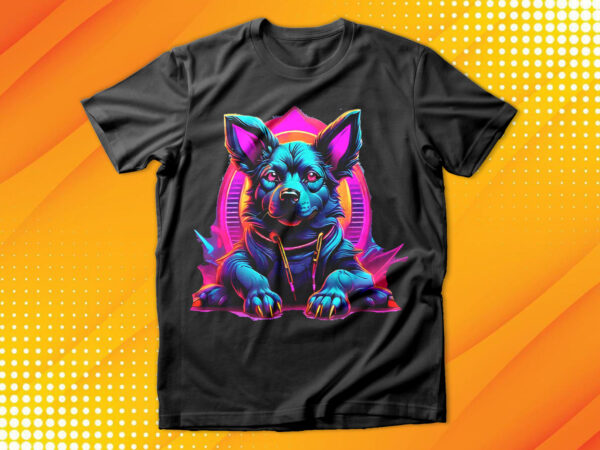 Neon dog t-shirt