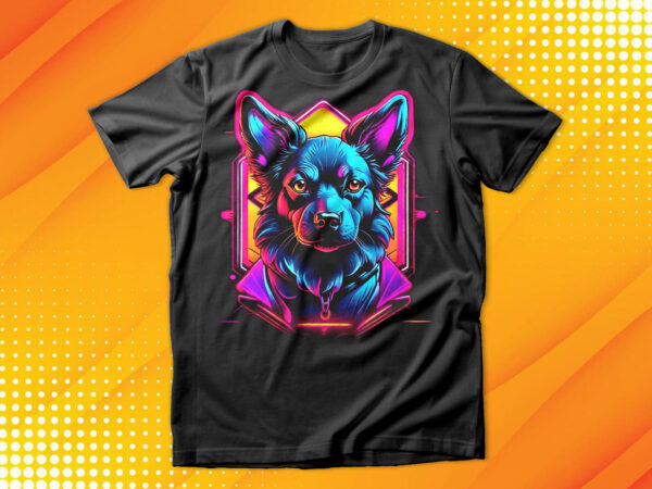 Neon dog t-shirt