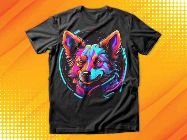 Neon dog t-shirt