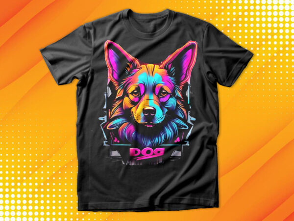 Neon dog t-shirt