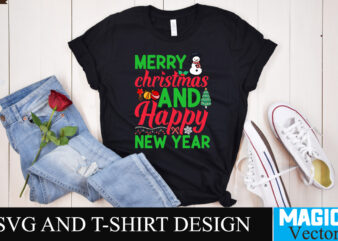 Merry Christmas and happy new year SVG Cut File
