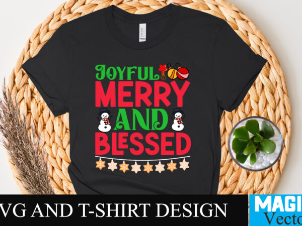 Joyful merry and blessed svg cut file vector clipart