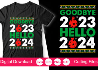 Goodbye 2023 Welcome 2024 Shirt, 2024 New Year Shirt, Hello 2024 Shirt, New Year Family T-shirt, New Year Gift, Winter Shirt