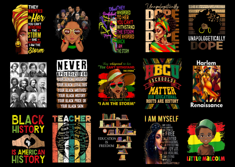15 Black History Month Shirt Designs Bundle For Commercial Use Part 4, Black History Month T-shirt, Black History Month png file, Black Hist