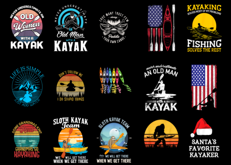 15 Kayaking Shirt Designs Bundle For Commercial Use Part 4, Kayaking T-shirt, Kayaking png file, Kayaking digital file, Kayaking gift, Kayak