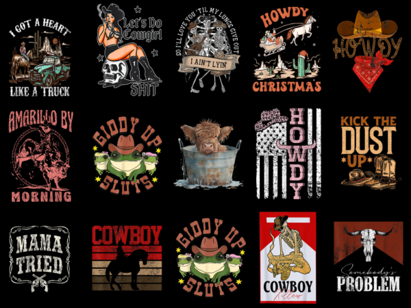 15 western shirt designs bundle for commercial use part 4, western t-shirt, western png file, western digital file, western gift, western do