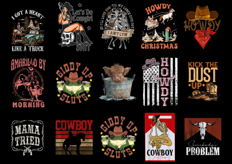 15 Western Shirt Designs Bundle For Commercial Use Part 4, Western T-shirt, Western png file, Western digital file, Western gift, Western do