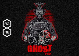 ghost squad t shirt design template