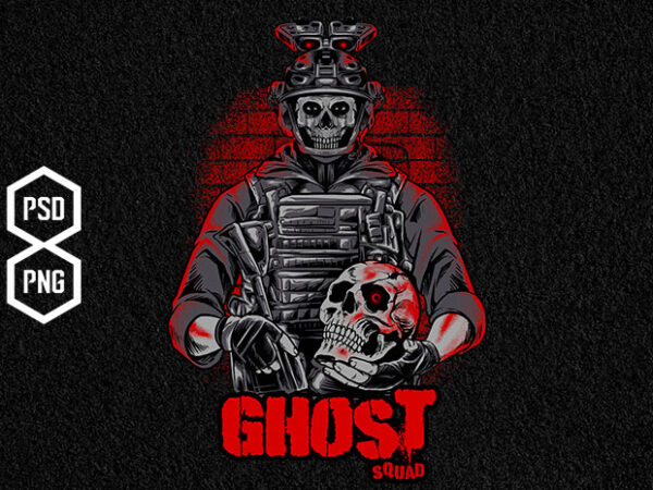 Ghost squad t shirt design template
