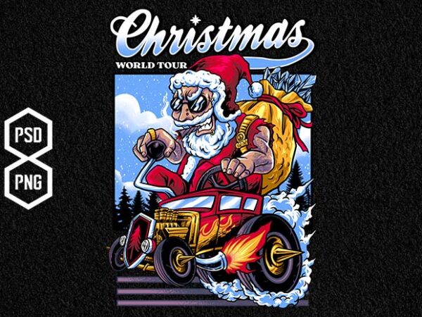 Santa rider t shirt template vector
