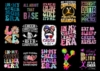 15 Cheerleading Shirt Designs Bundle For Commercial Use Part 5, Cheerleading T-shirt, Cheerleading png file, Cheerleading digital file, Chee