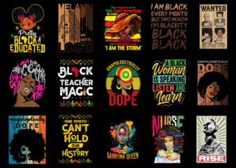 15 Black History Month Shirt Designs Bundle For Commercial Use Part 5, Black History Month T-shirt, Black History Month png file, Black Hist