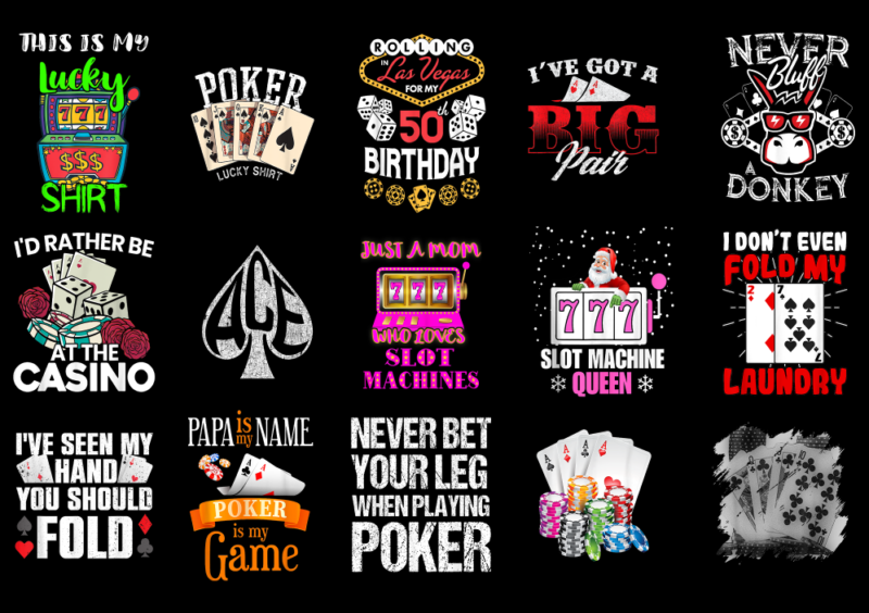 15 Poker Shirt Designs Bundle For Commercial Use Part 5, Poker T-shirt, Poker png file, Poker digital file, Poker gift, Poker download, Poke