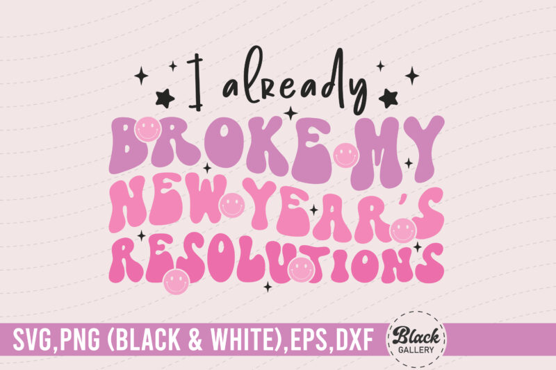 Retro Pink New Year Quote SVG