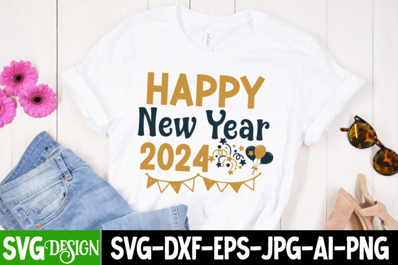 Happy New Year T-Shirt Design Bundle, New Year T-Shirt Design, Happy New Year 2024 SVG Bundle,New Years SVG Bundle, New Year’s Eve Quote