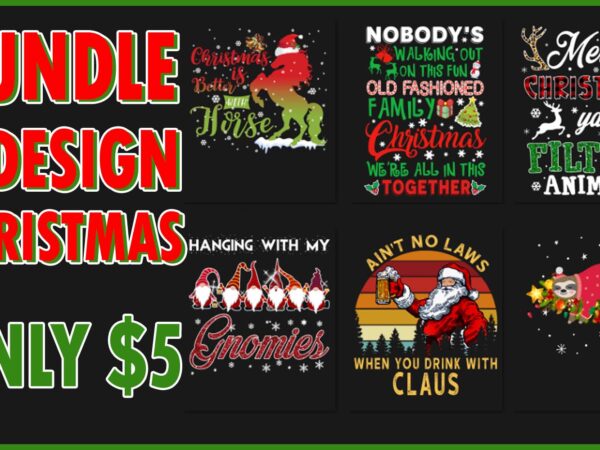 Bundle christmas design horse deer sloth santa claus gnomies 6 design png shirt