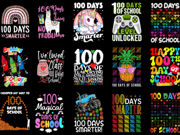15 100 days of school shirt designs bundle for commercial use part 13, 100 days of school t-shirt, 100 days of school png file, 100 days of