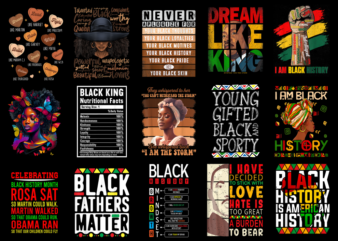 15 Black History Month Shirt Designs Bundle For Commercial Use Part 6, Black History Month T-shirt, Black History Month png file, Black Hist