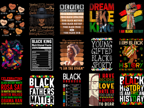 15 black history month shirt designs bundle for commercial use part 6, black history month t-shirt, black history month png file, black hist
