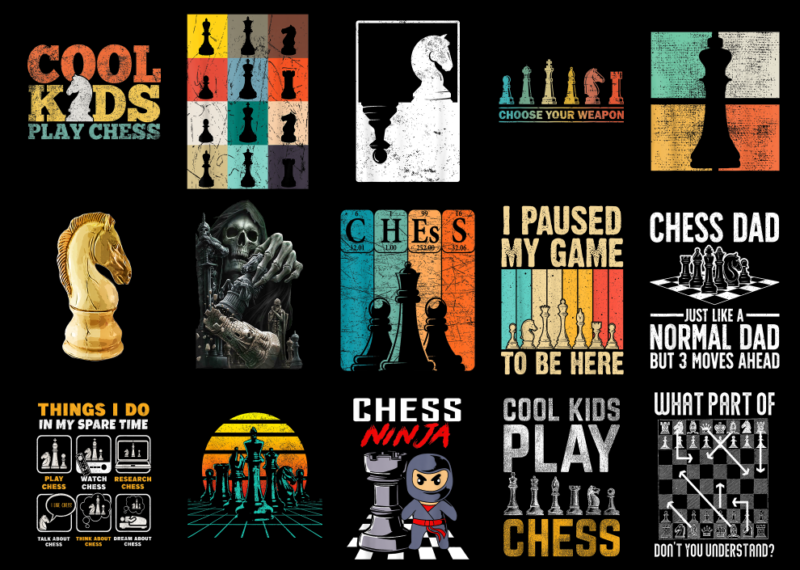 15 Chess Shirt Designs Bundle For Commercial Use Part 6, Chess T-shirt, Chess png file, Chess digital file, Chess gift, Chess download, Ches