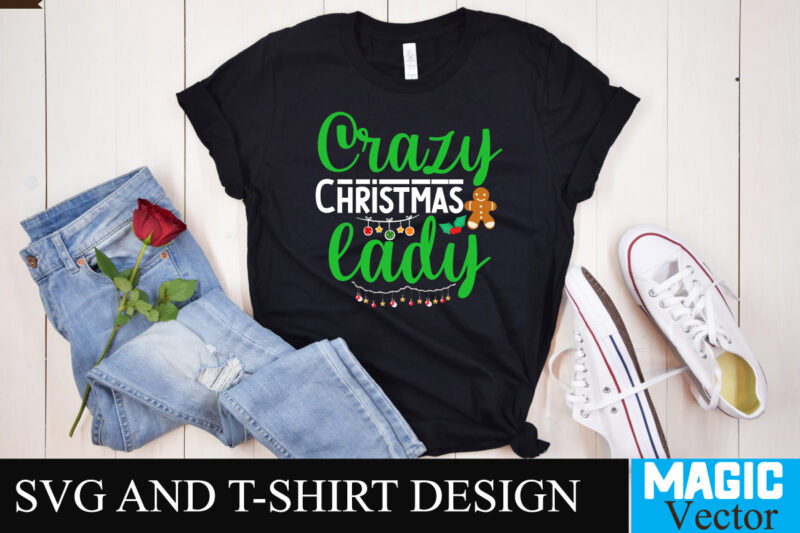 crazy Christmas lady SVG Cut File