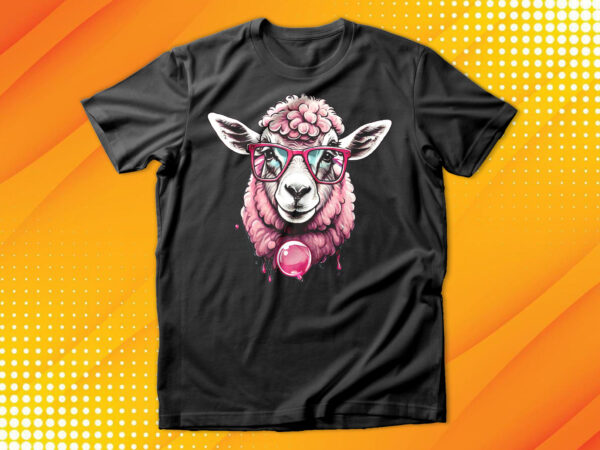 Pink sheep with sunglasses t-shirt