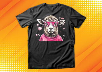 Pink Sheep with Sunglasses T-Shirt