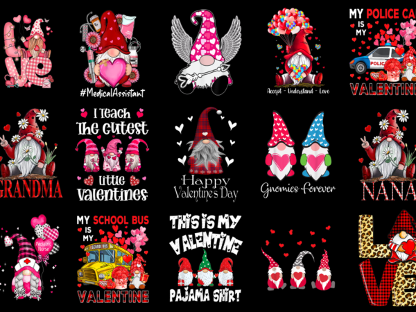 15 valentine gnome shirt designs bundle for commercial use part 7, valentine gnome t-shirt, valentine gnome png file, valentine gnome digita