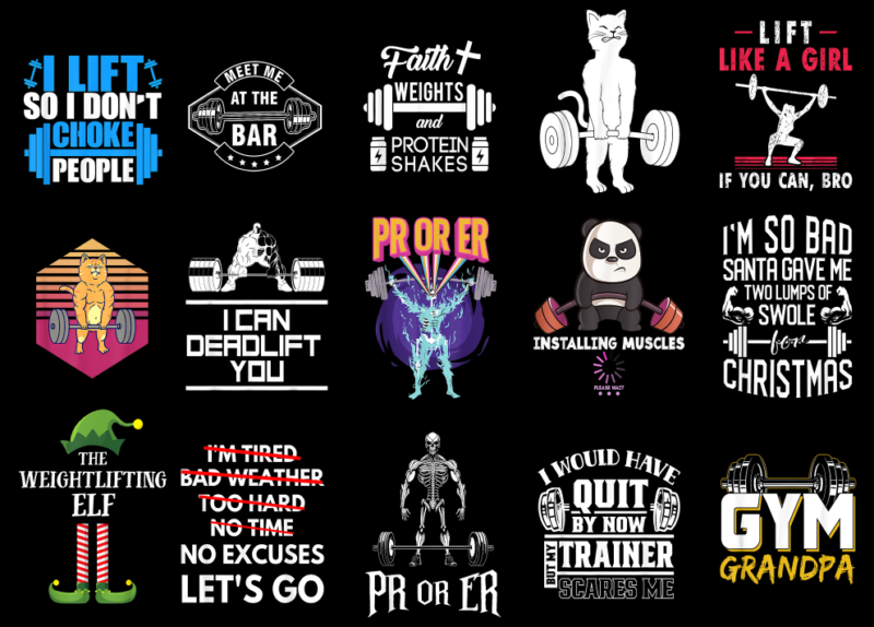 15 Weightlifting Shirt Designs Bundle For Commercial Use Part 7, Weightlifting T-shirt, Weightlifting png file, Weightlifting digital file,