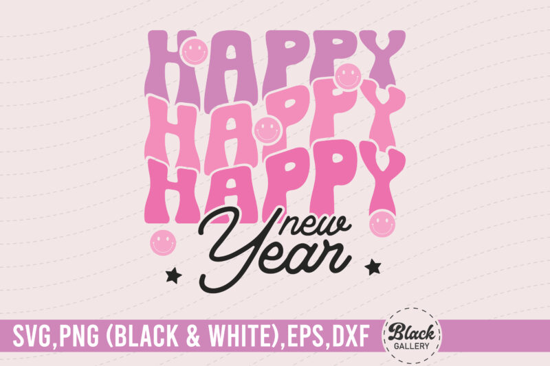 Retro Pink New Year Quote SVG