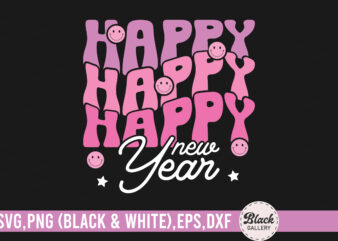 Retro pink new year quote svg