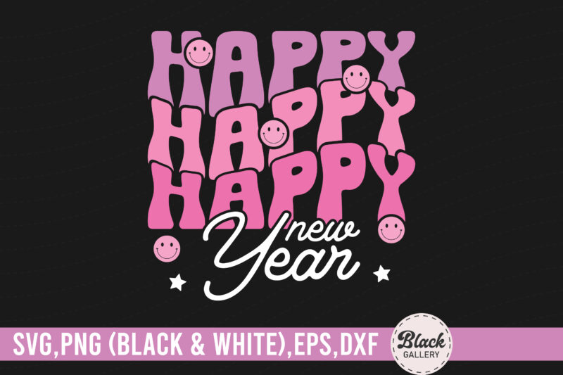 Retro Pink New Year Quote SVG