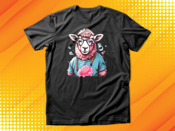 Pink sheep with sunglasses t-shirt