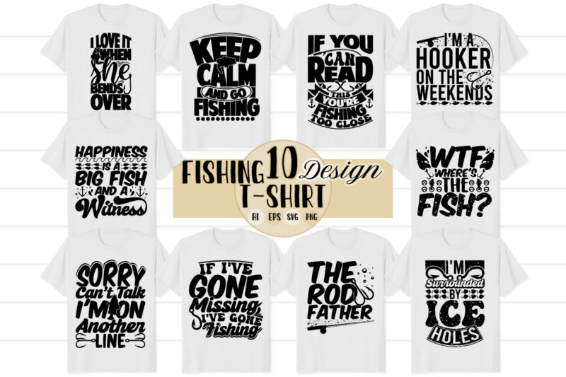 fishing vintage style design bundle for t shirt graphic, fishing