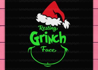 Grinch Face Resting Grinch Face Christmas Hat Design PNG Shirt